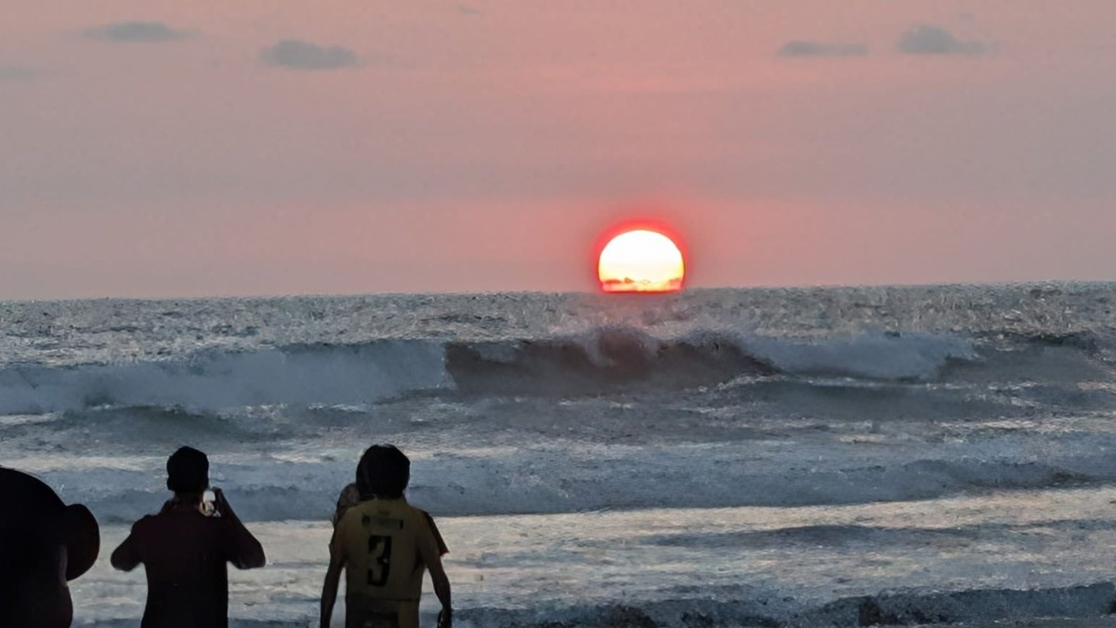 Sunset over the beach at Ayampe, near The Surfing Cowboy Cantina